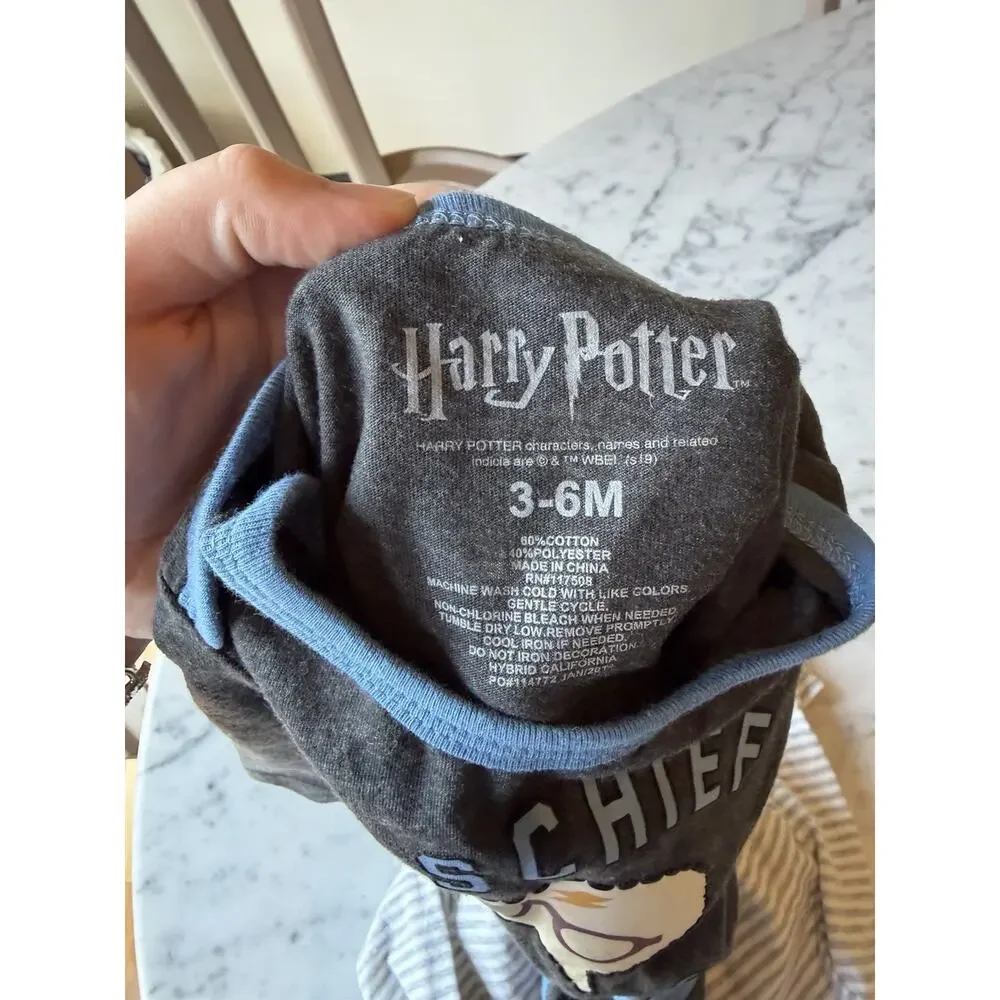Harry Potter 2 Piece Long Sleeve Bodysuit Set 3-6 Months Snap 'Mischief Managed'